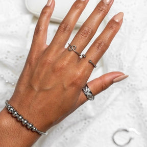 Bracelete Anti-stress Ajustável Esferas - Prata